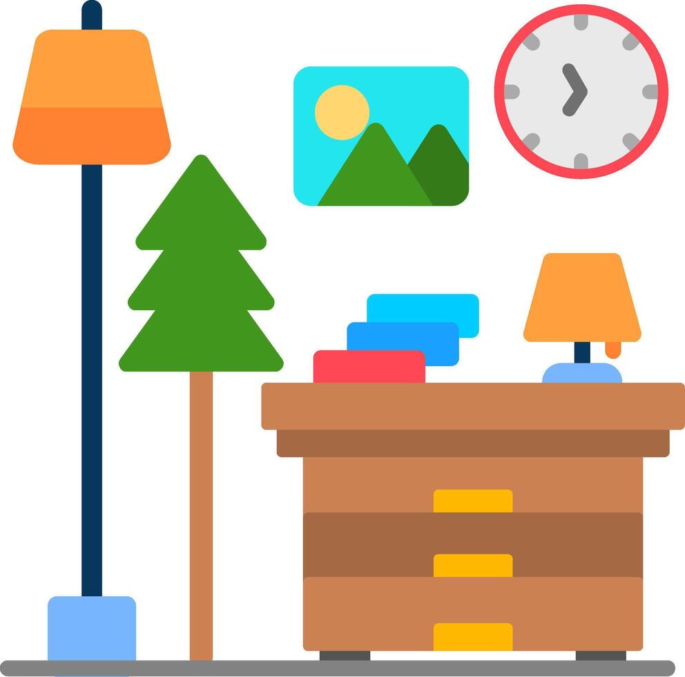 Bedside Table Flat Icon vector