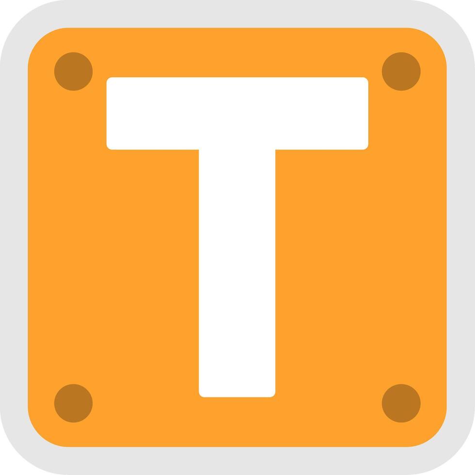 Letter T Flat Icon vector