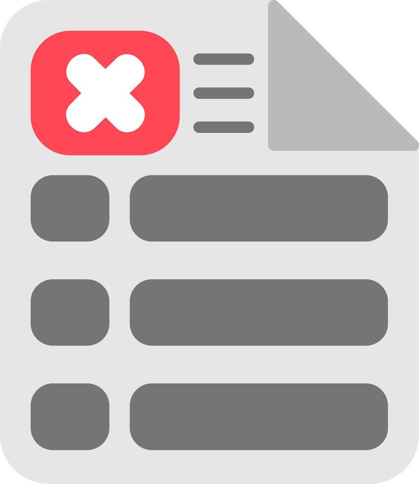 Rejected Flat Icon vector