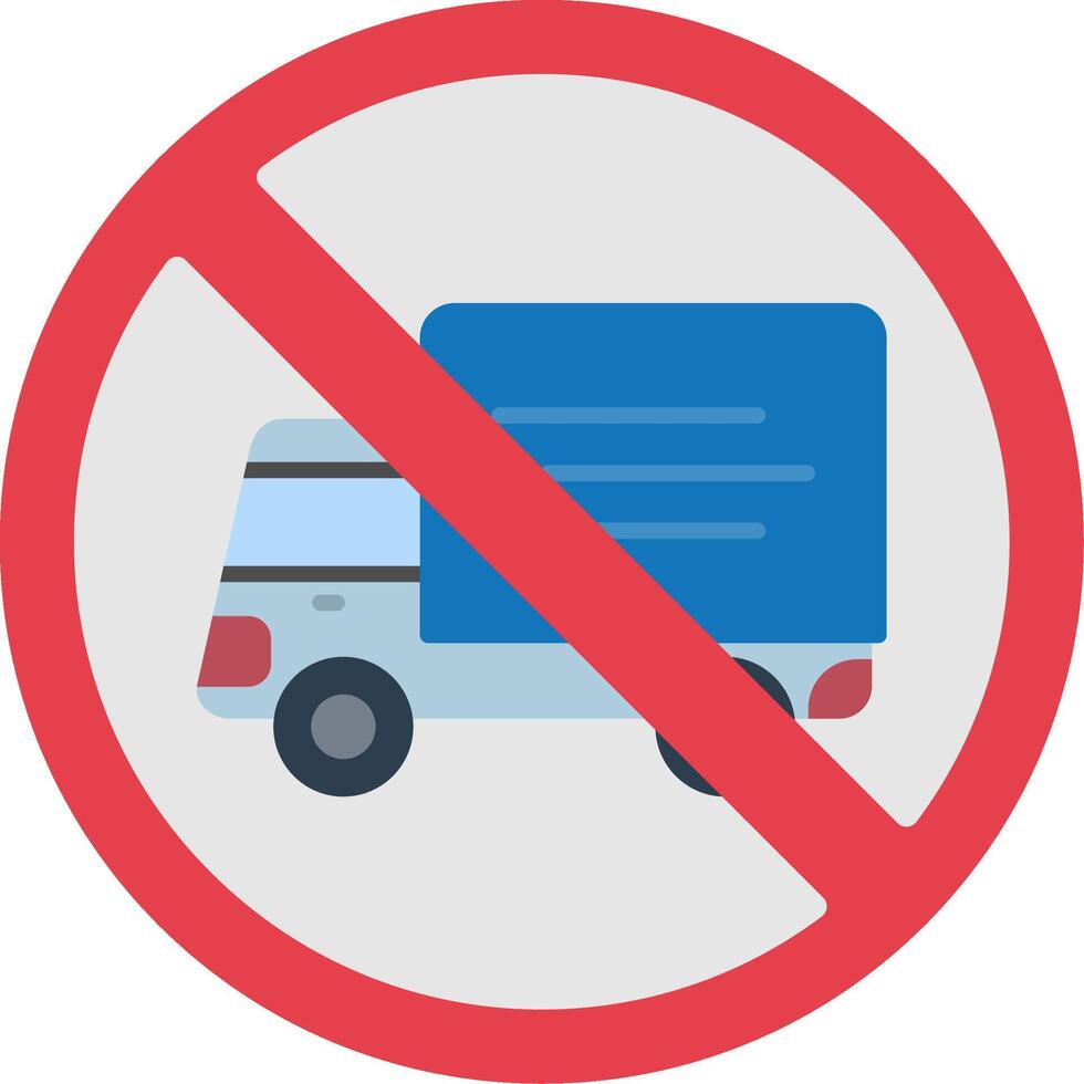No Trucks Flat Icon vector