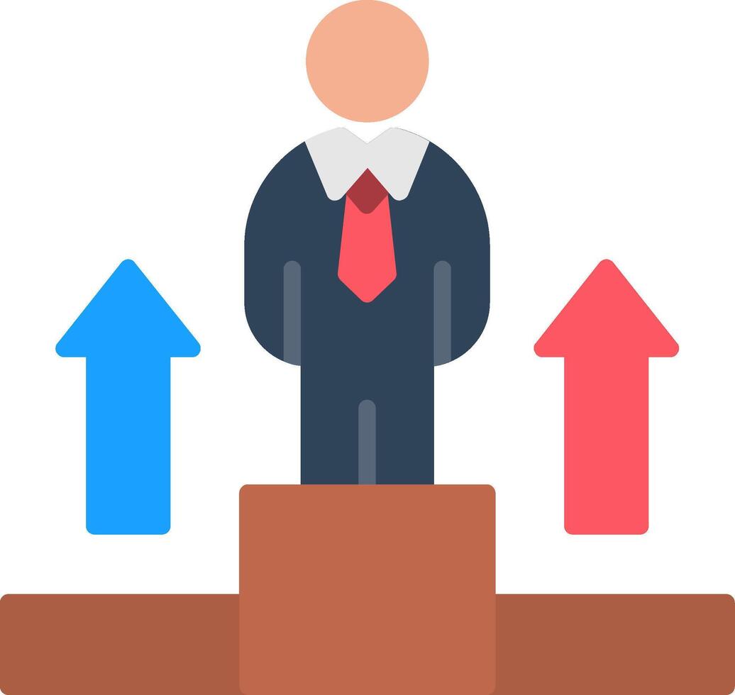 Career Success Flat Icon vector