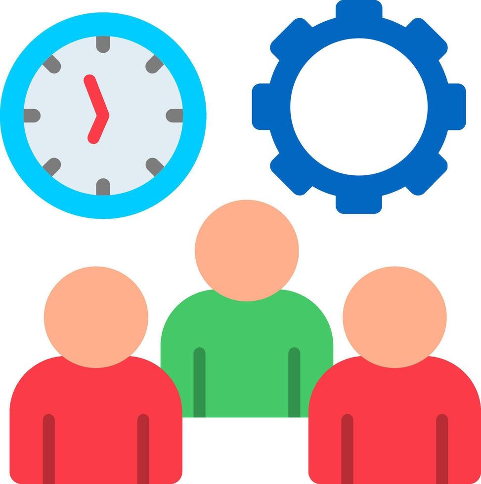 Work Time Flat Icon vector