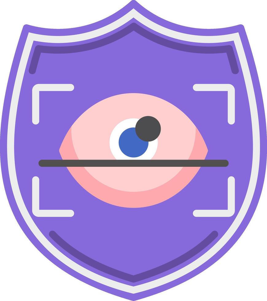 Retinal Scan Flat Icon vector