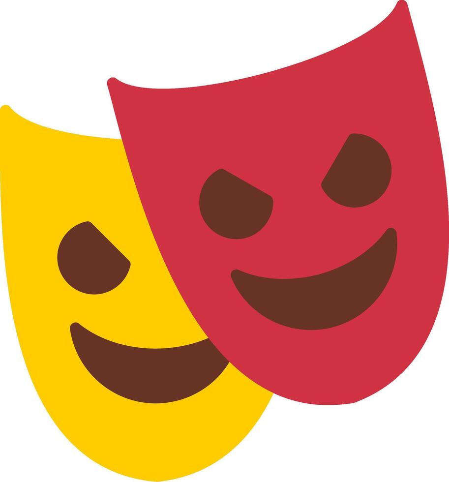 Theatre Mask Flat Icon vector