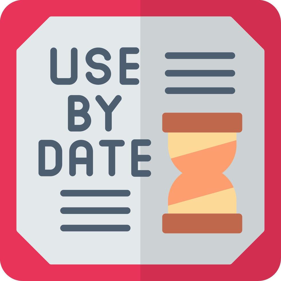 Use By Date Flat Icon vector
