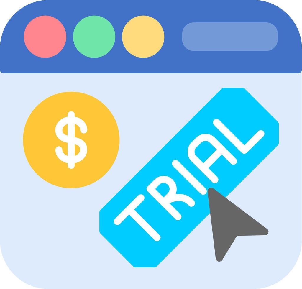 Trial Flat Icon vector