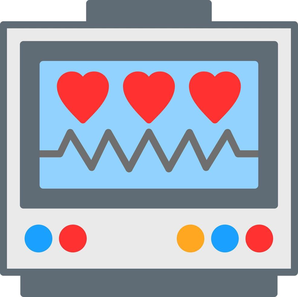 Electrocardiogram Flat Icon vector
