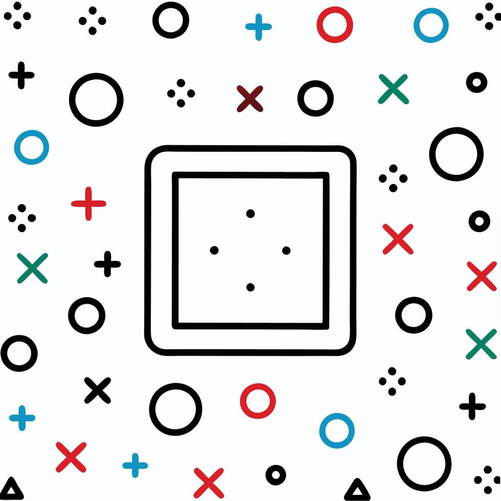 a square with a cross and other symbols on a white background vector
