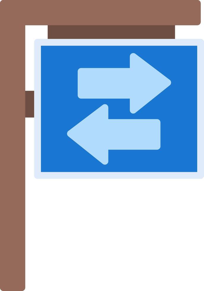 Road Sign Flat Icon vector