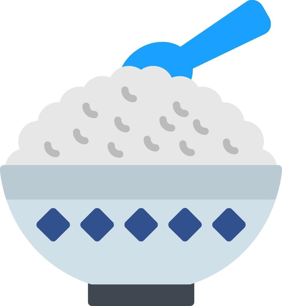 Rice Bowl Flat Icon vector