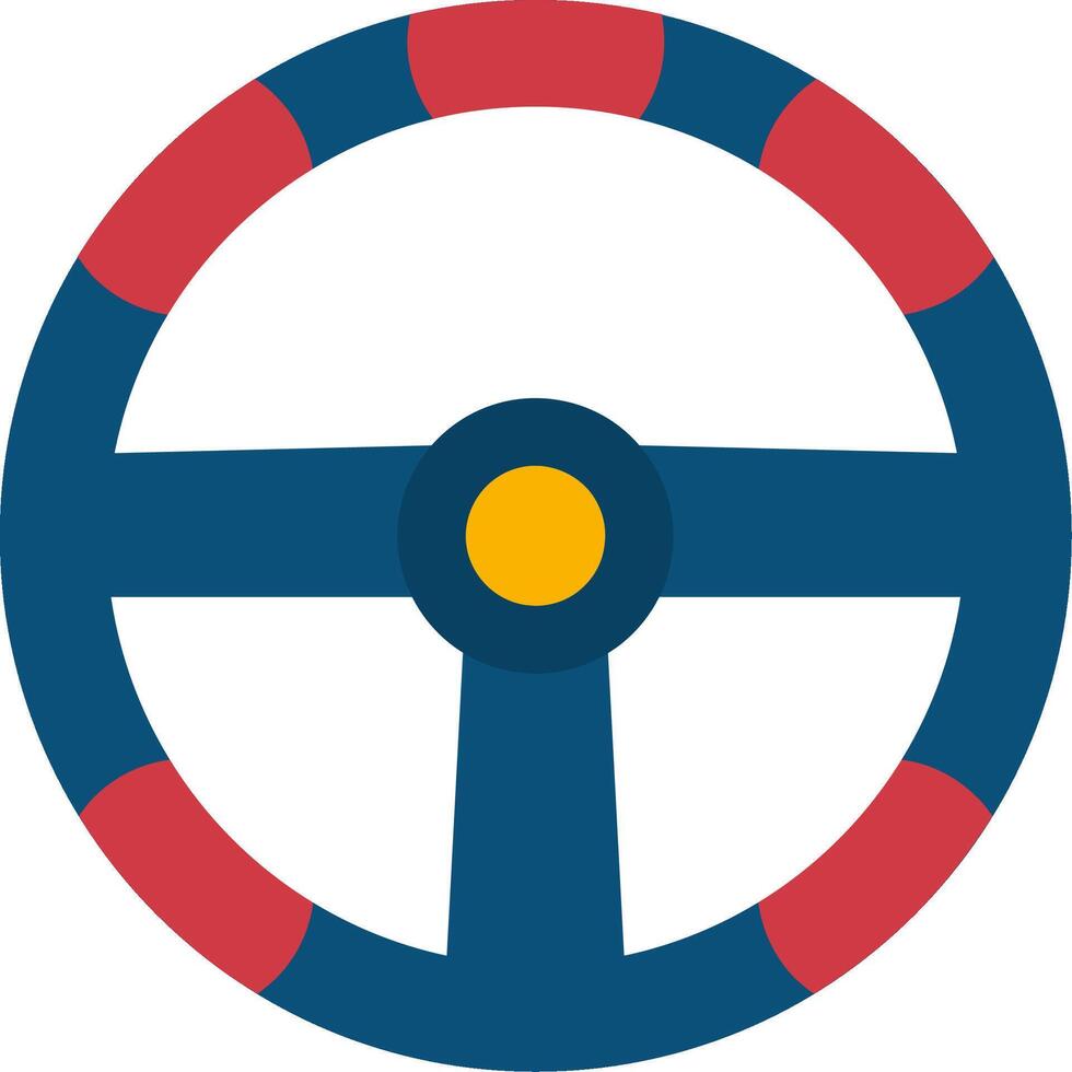 Steering Wheel Flat Icon vector