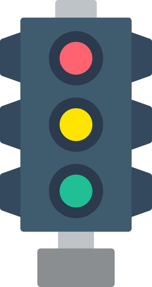 Traffic Light Flat Icon vector