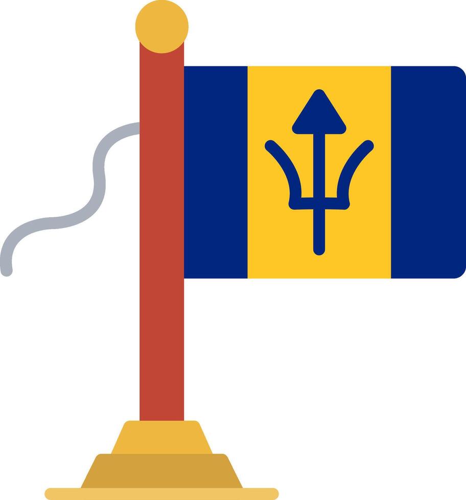 Barbados Flag Flat Icon vector