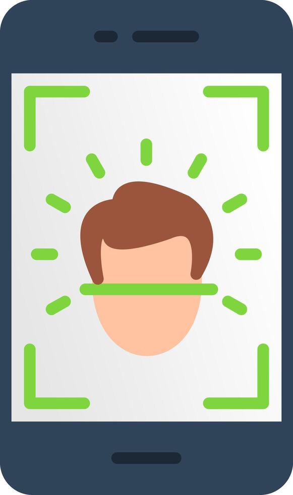 Face Id Flat Icon vector