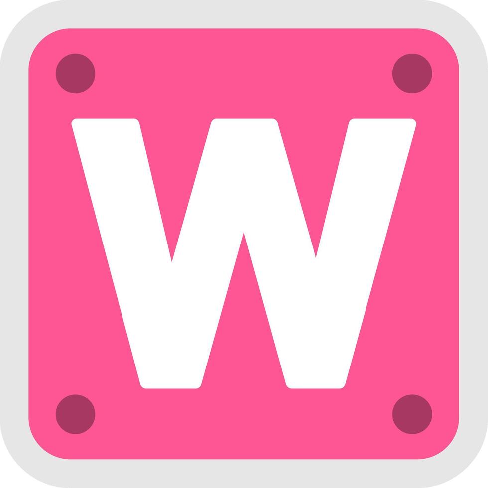 Letter W Flat Icon vector