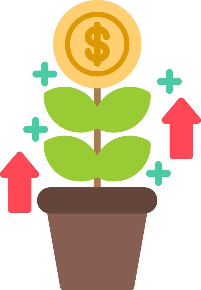 Money Tree Flat Icon vector