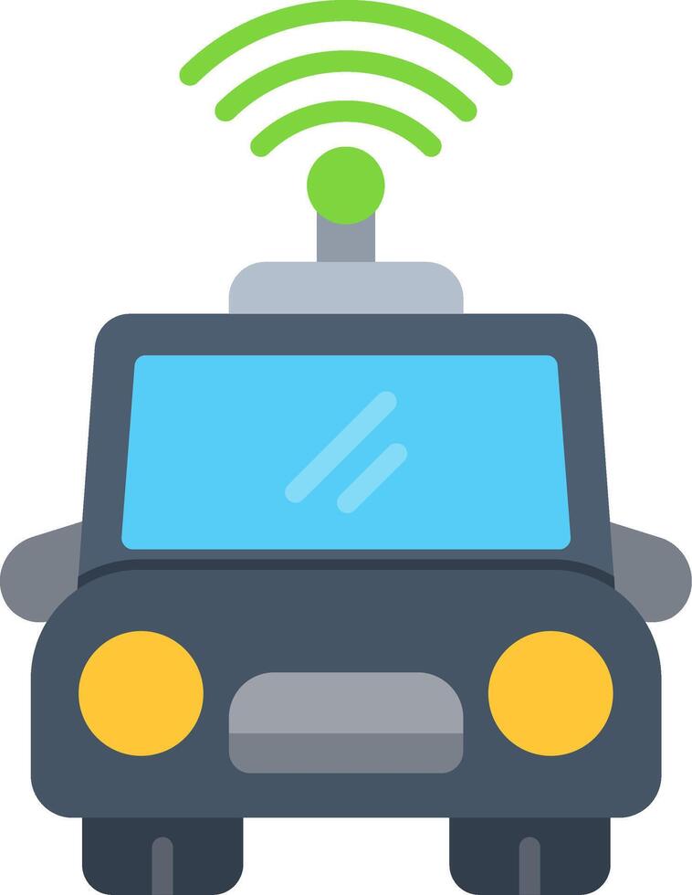 Autonomous Car Flat Icon vector