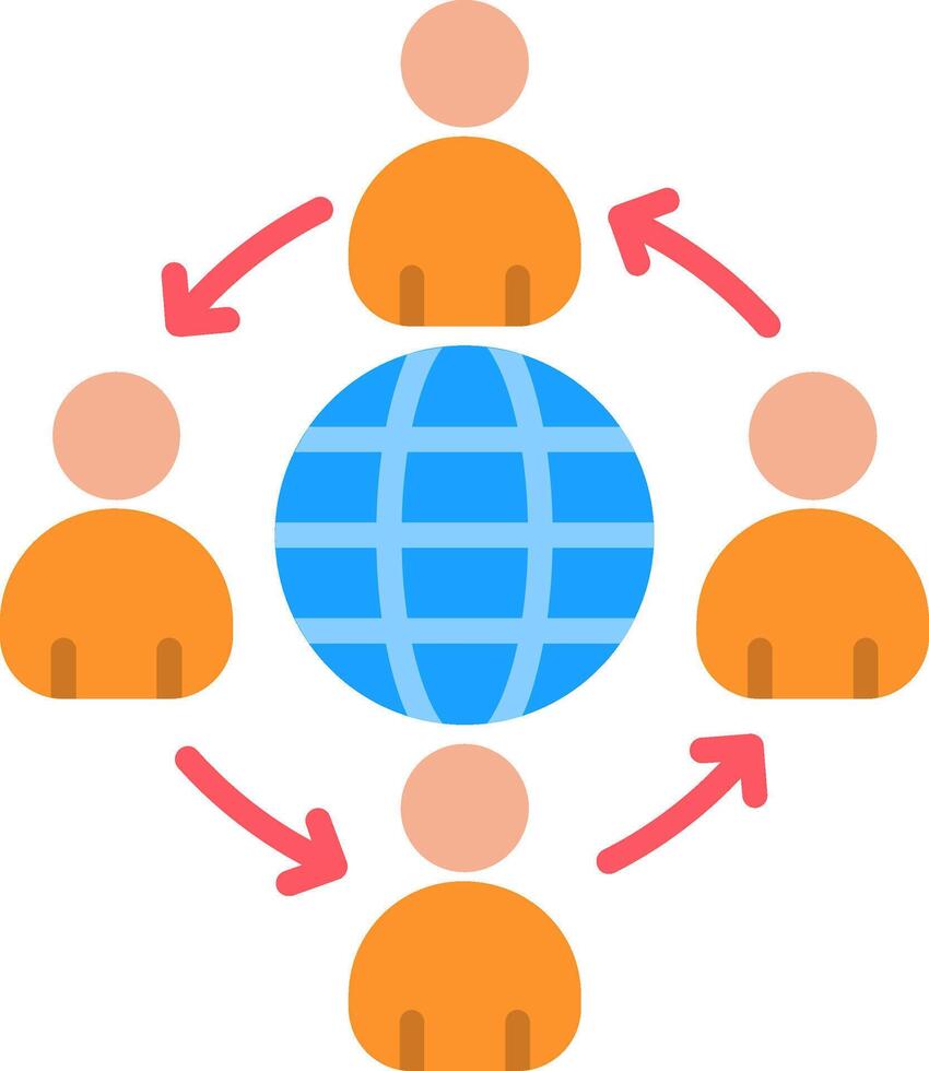 Team Communication Flat Icon vector