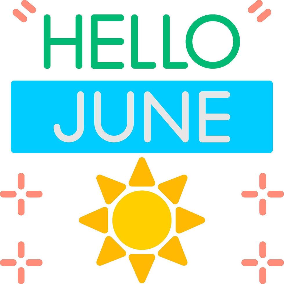 June Flat Icon vector