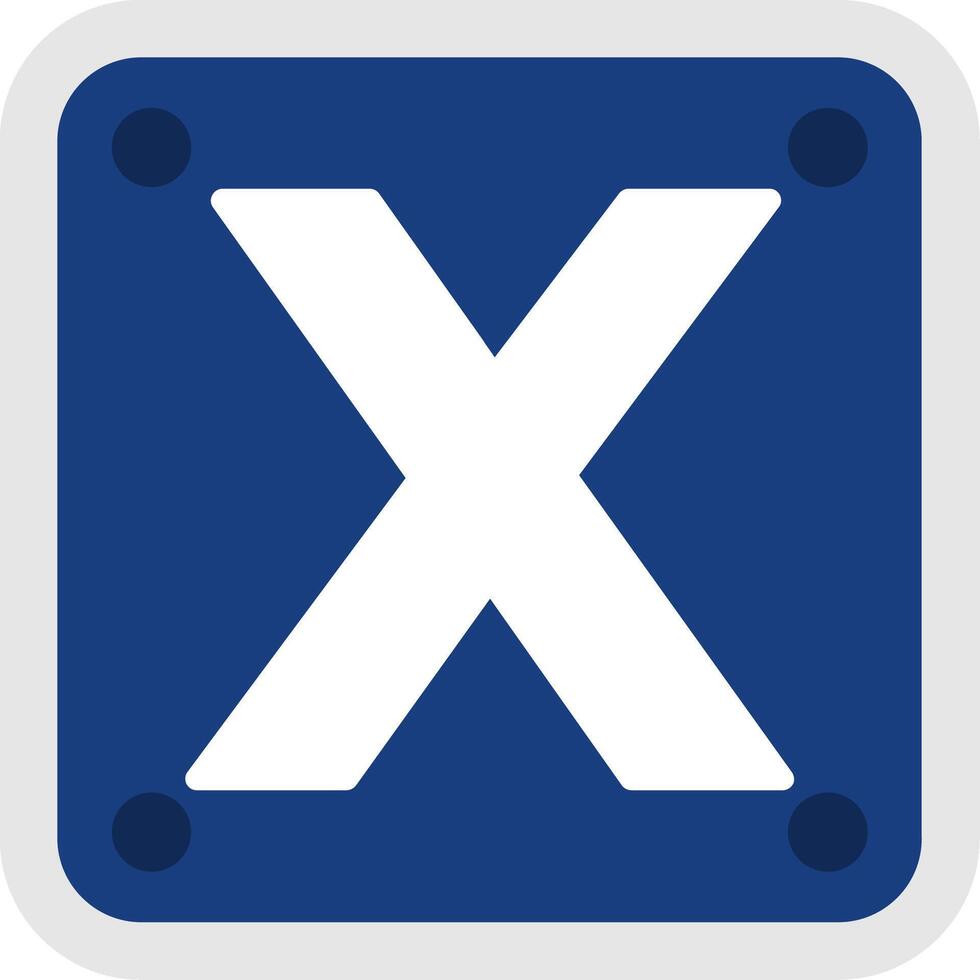 Letter X Flat Icon vector