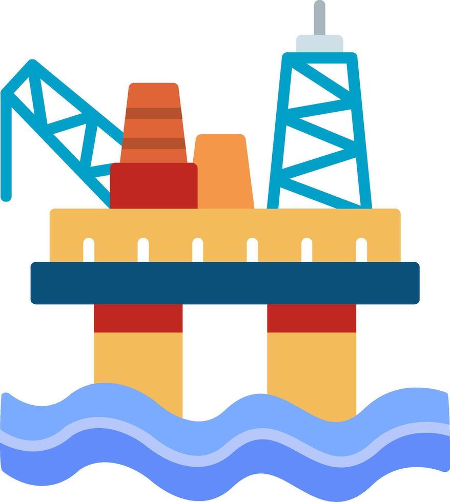 Oil Rig Flat Icon vector