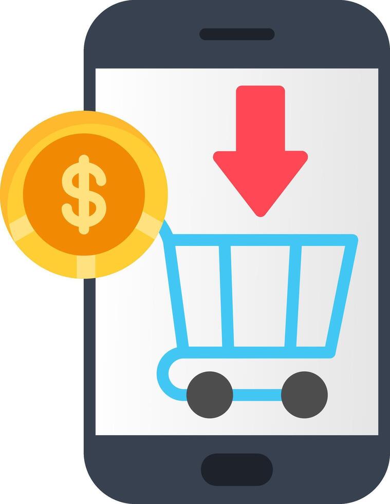 Shopping Online Flat Icon vector
