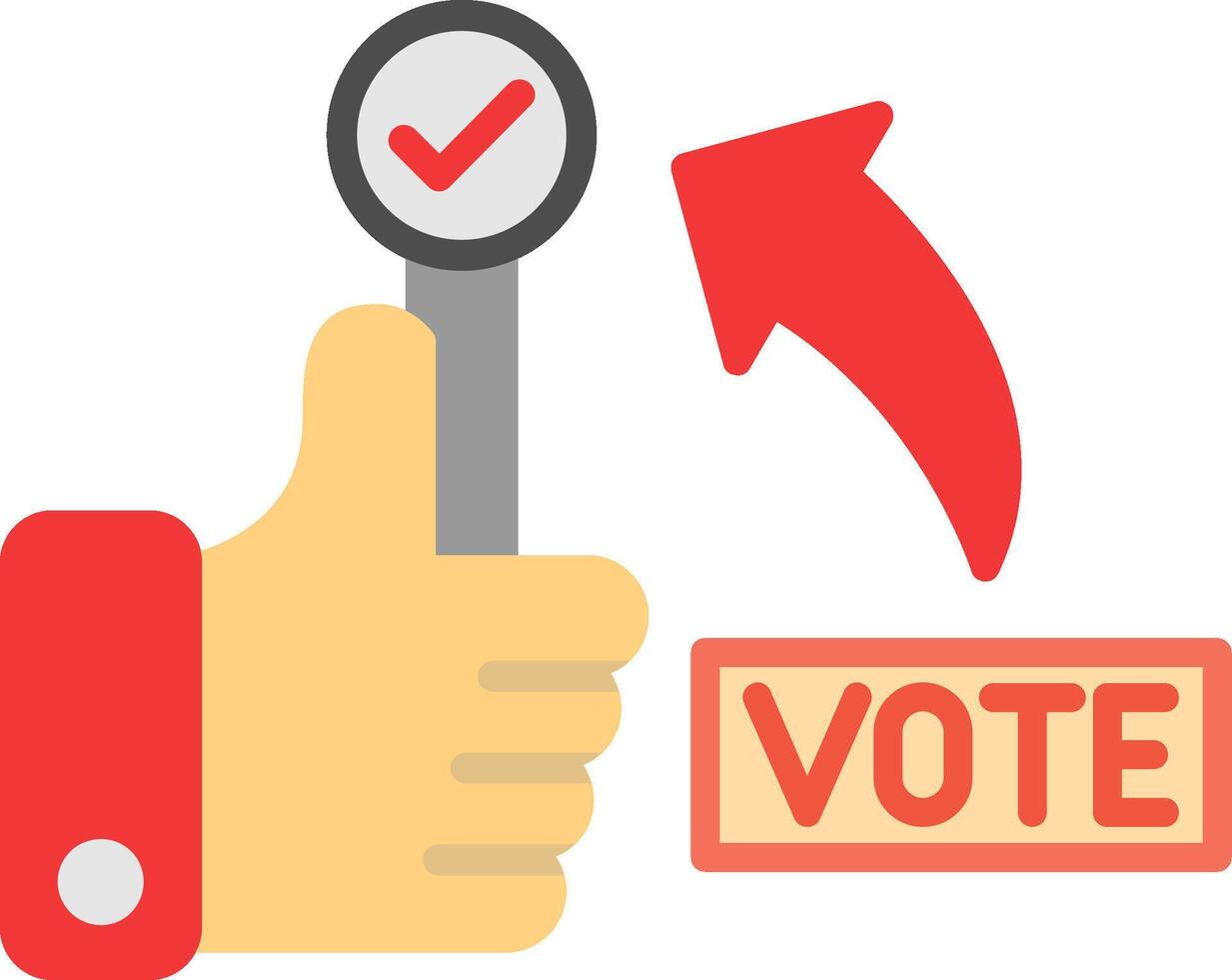 Yes Vote Flat Icon vector