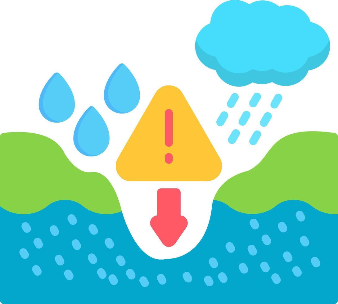Water Scarcity Flat Icon vector