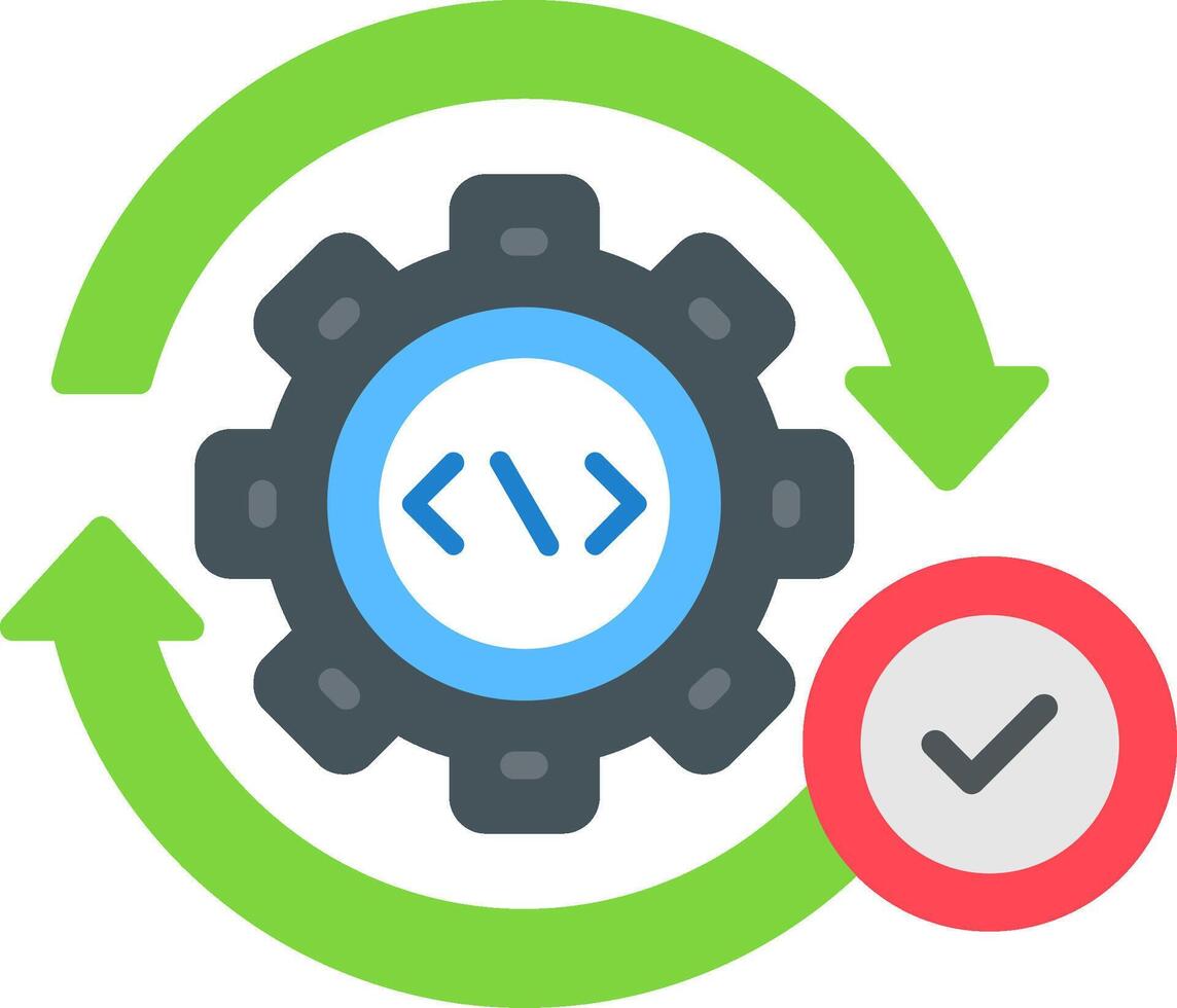 Continuous Flat Icon vector