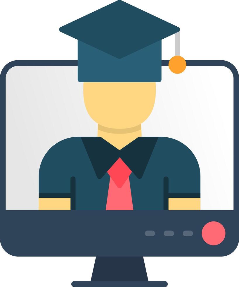 Online Student Flat Icon vector