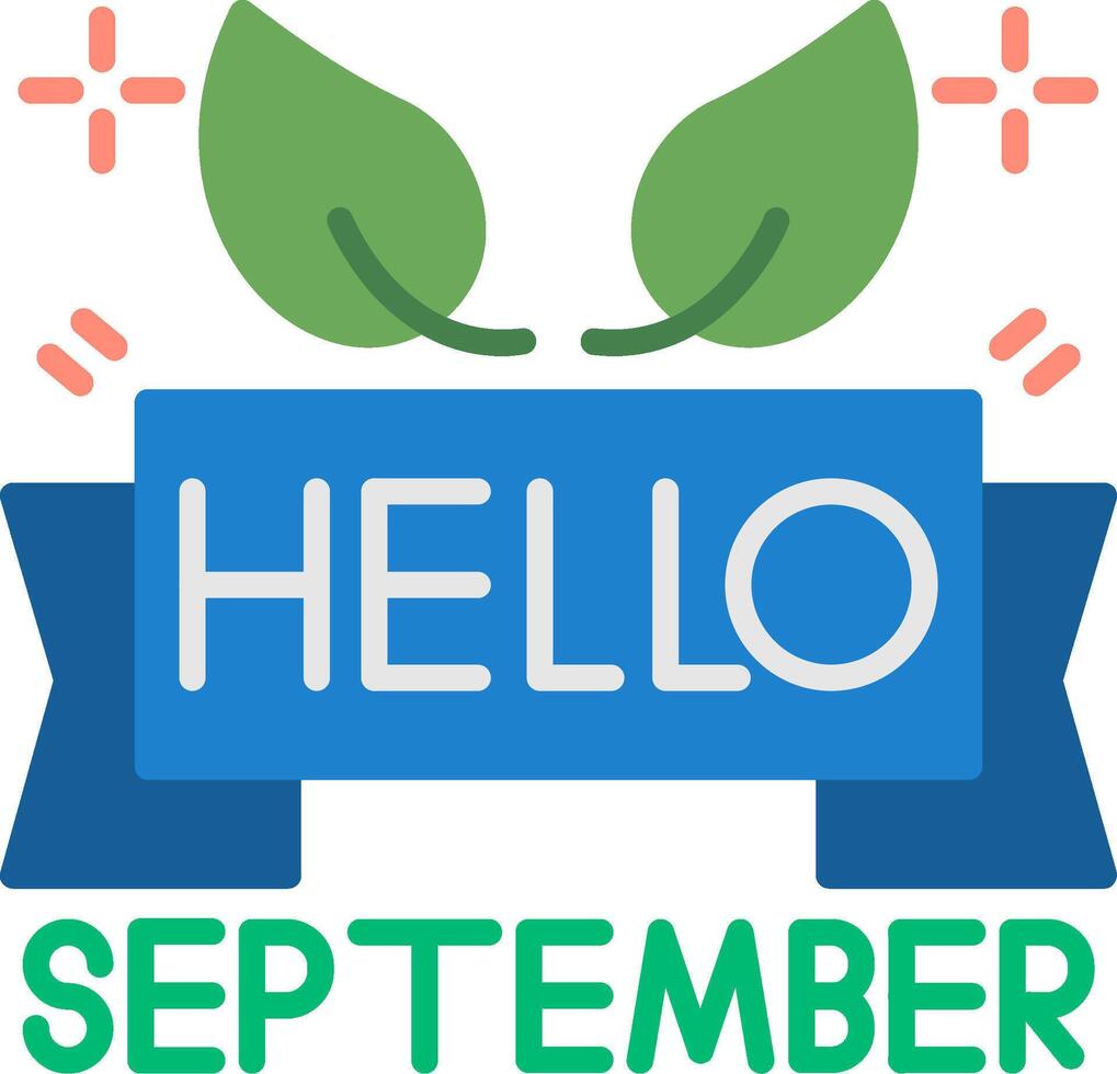 September Flat Icon vector