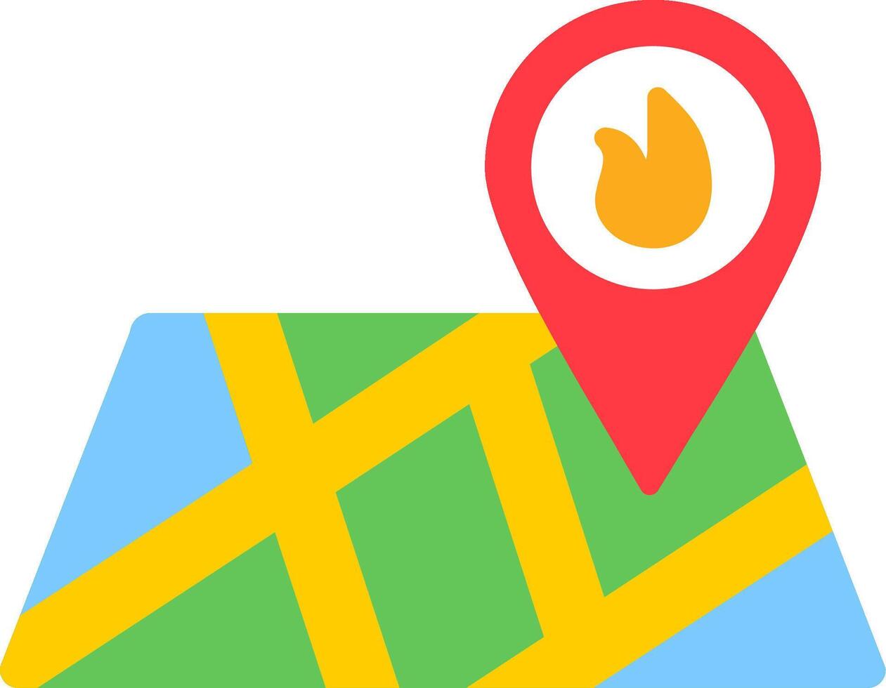 Fire Location Flat Icon vector