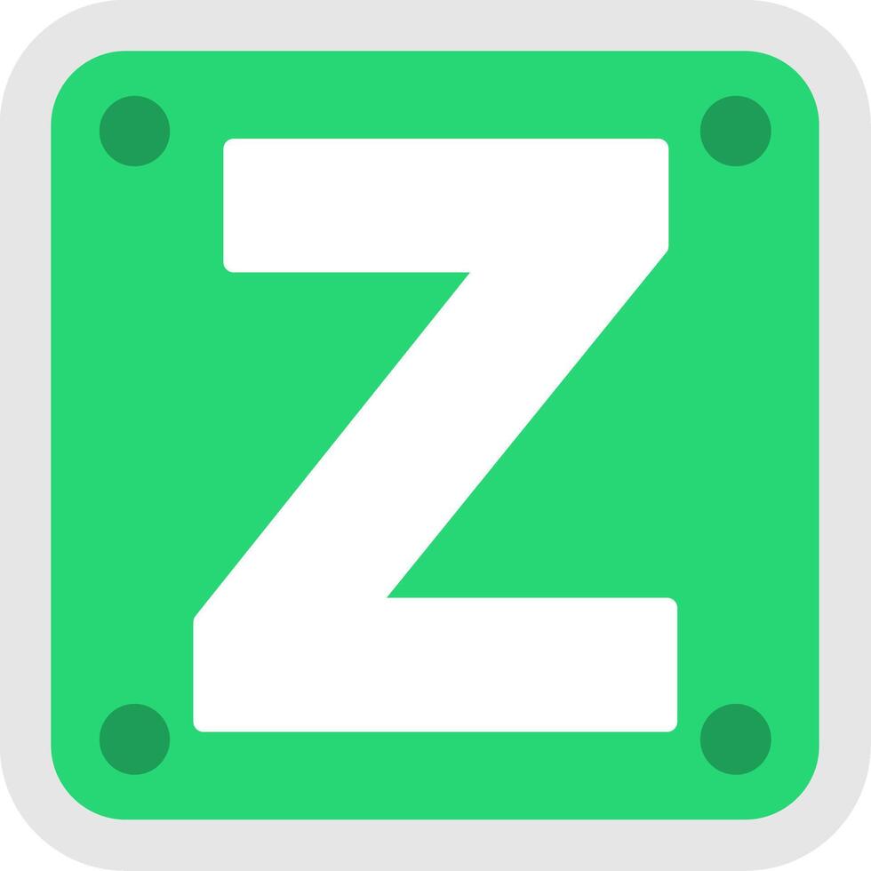 Letter Z Flat Icon vector