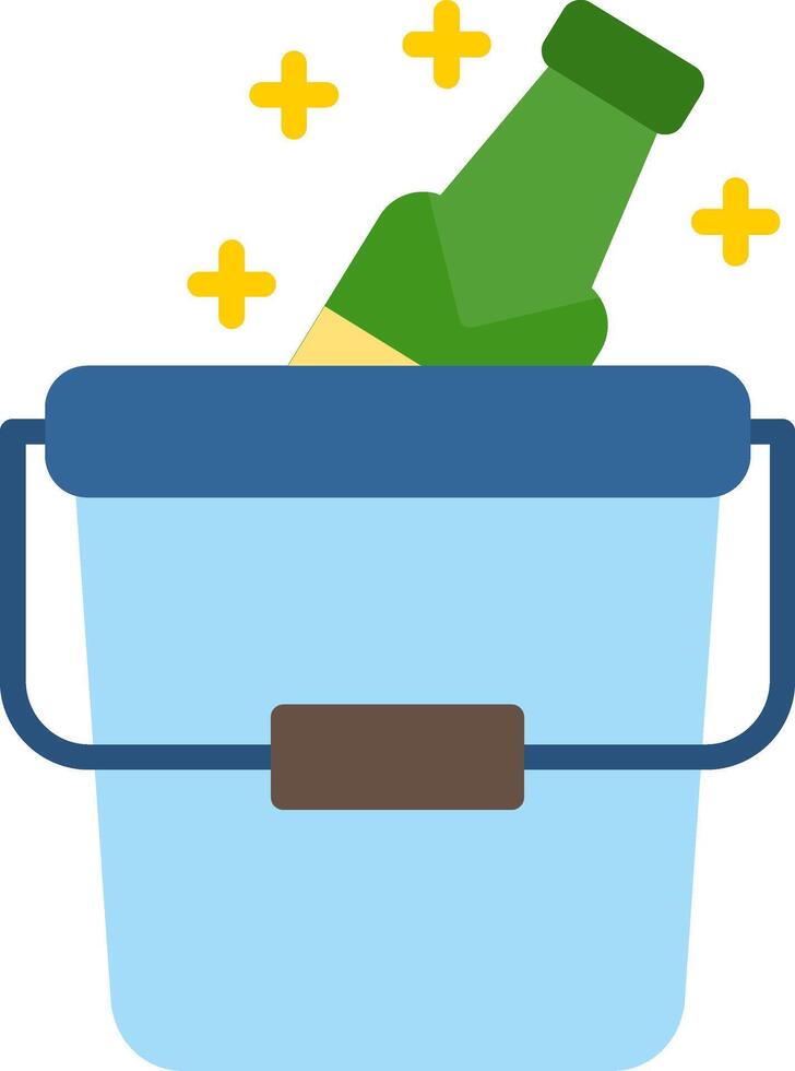 Ice Bucket Flat Icon vector