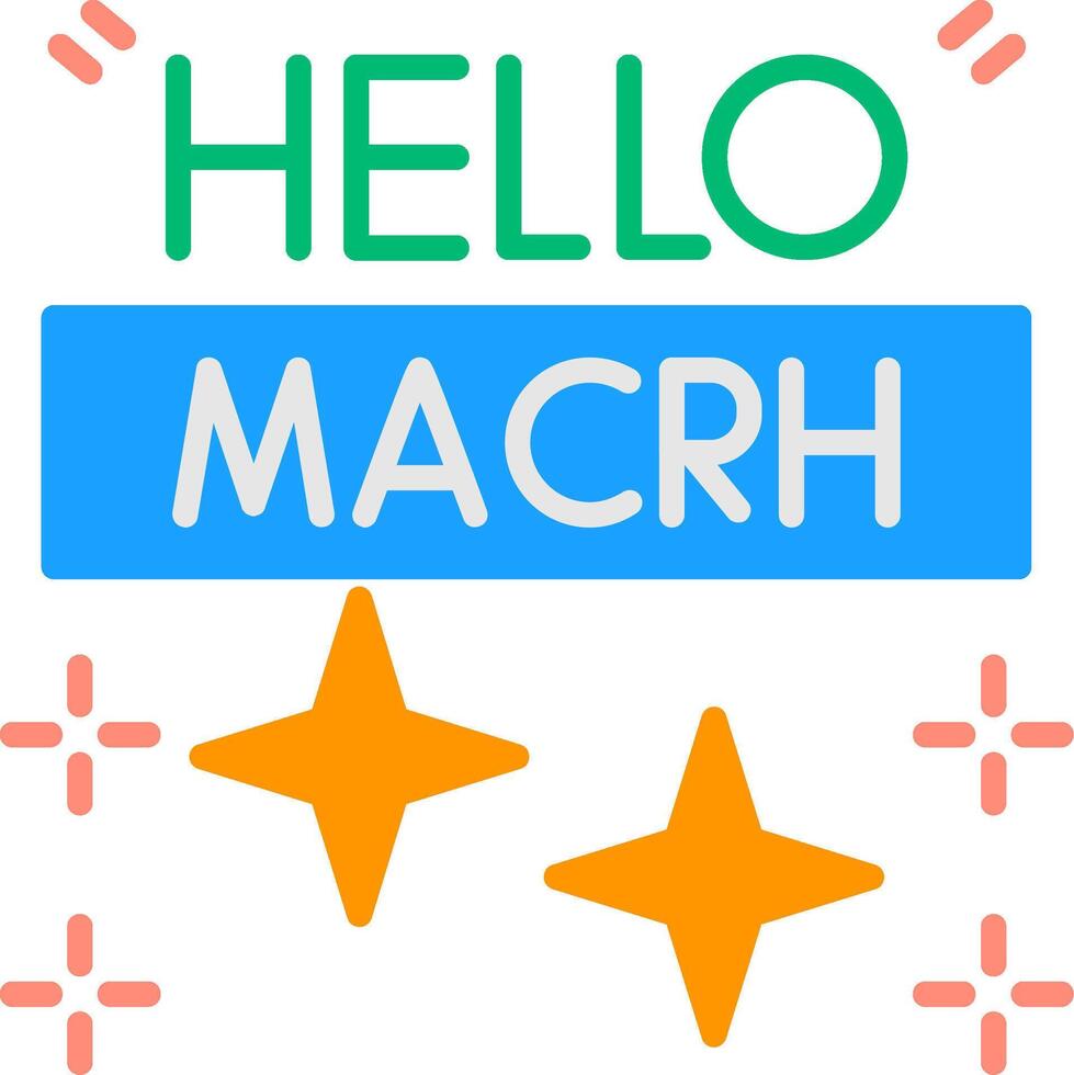 March Flat Icon vector
