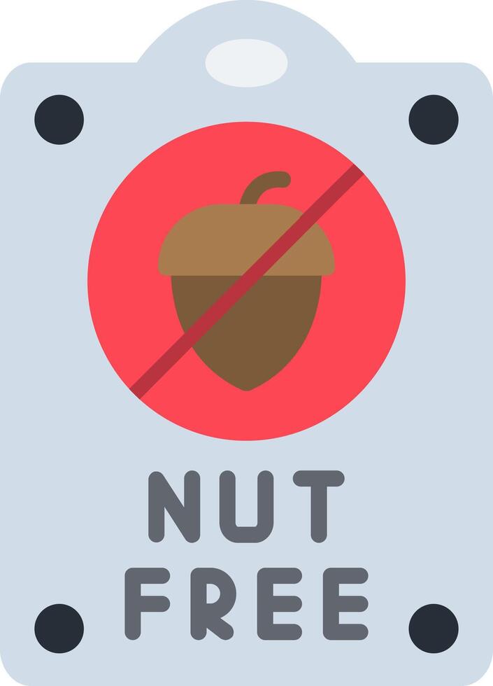 Nut free Flat Icon vector