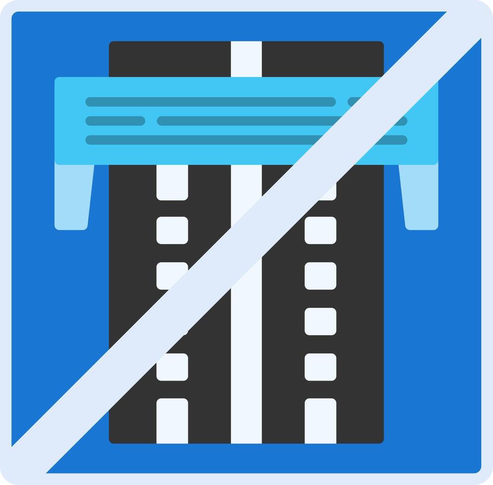 Motorway End Flat Icon vector