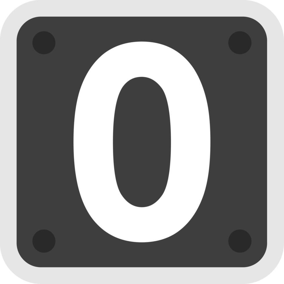 Number Zero Flat Icon vector