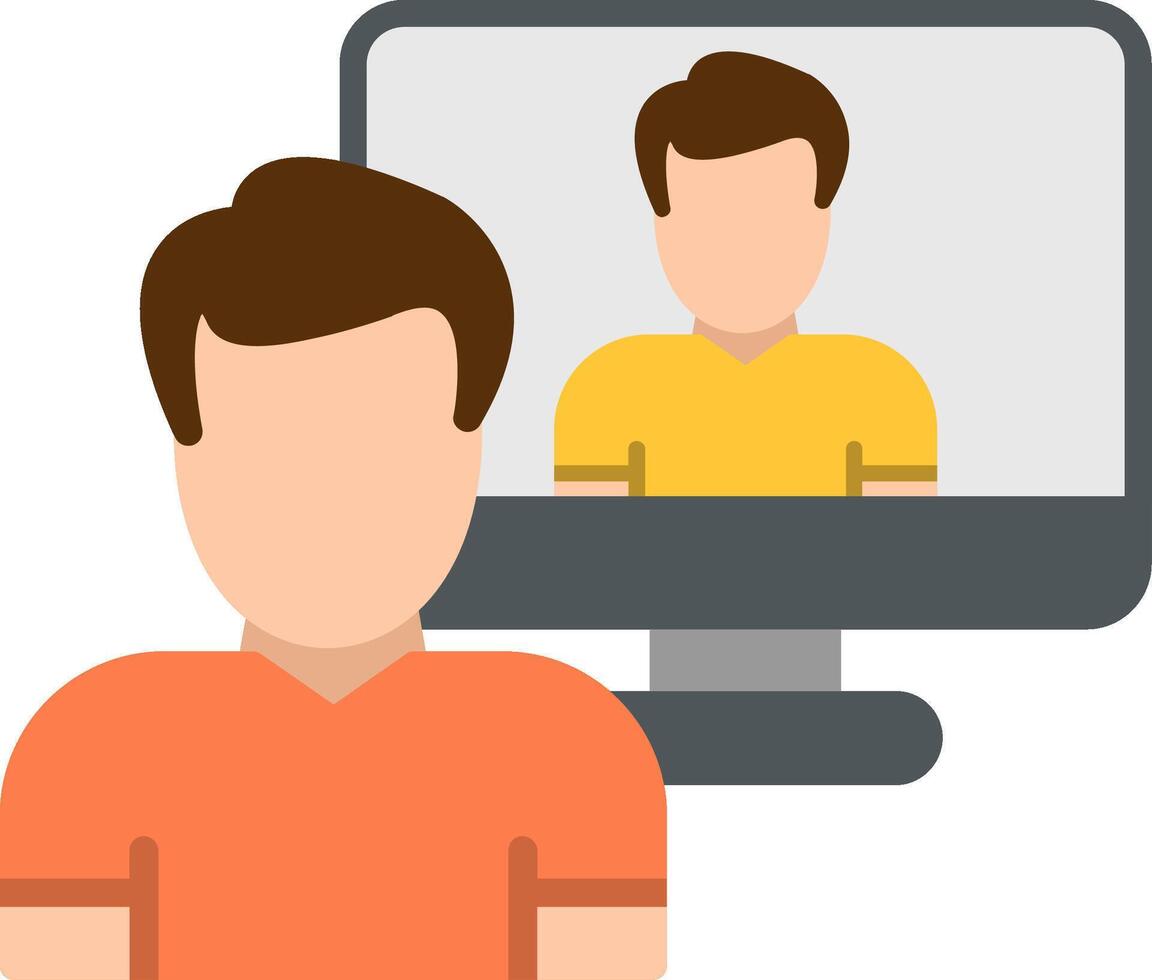 Online Meeting Flat Icon vector