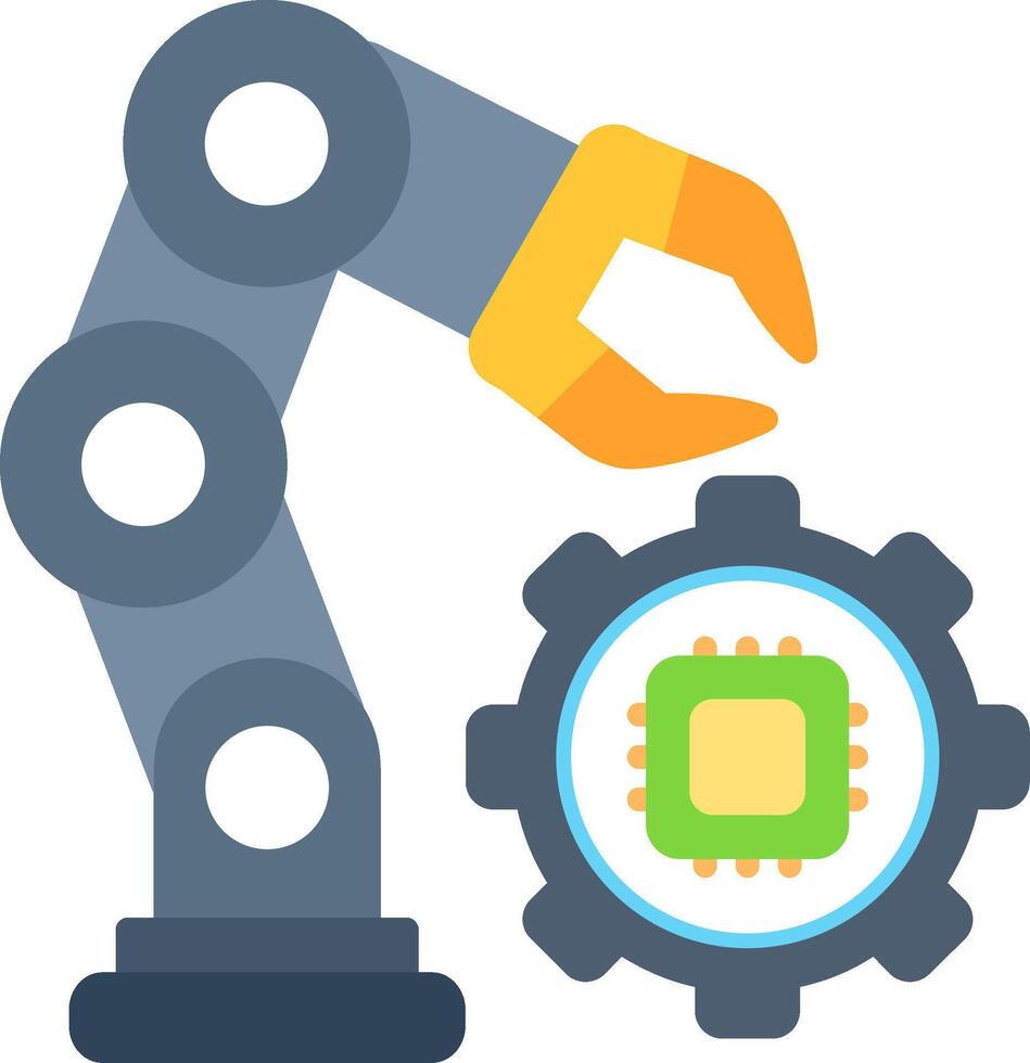 Robotic Arm Flat Icon vector