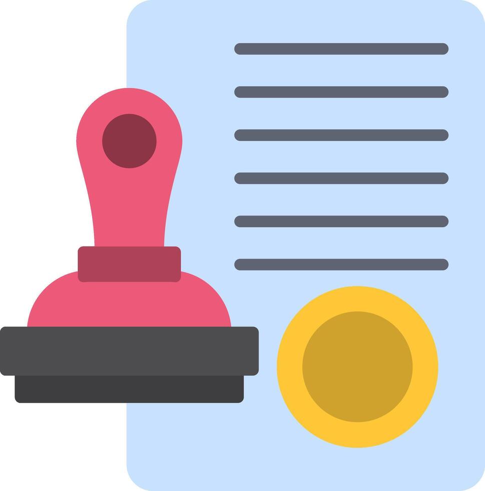 Rubber Stamp Flat Icon vector