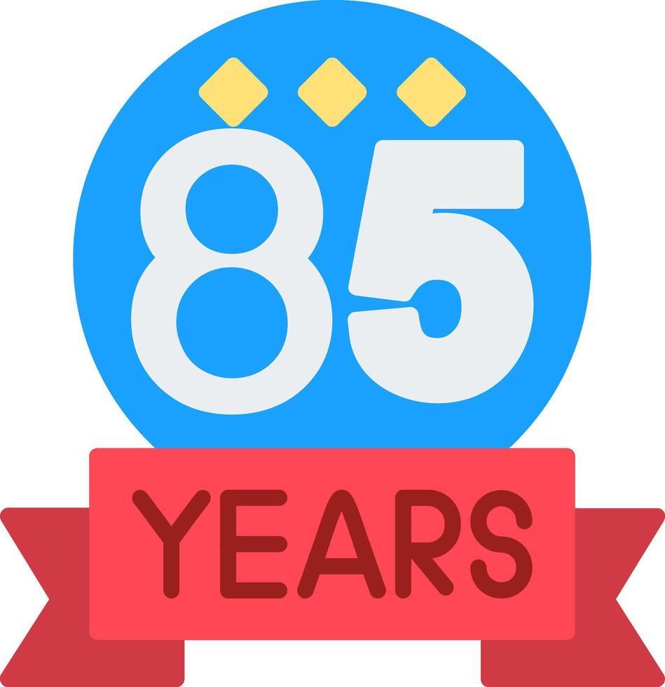 85 Anniversary Flat Icon vector