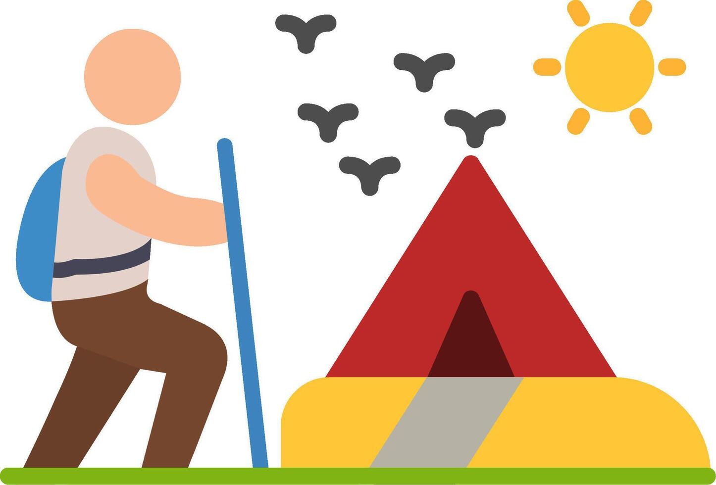 Hikers Flat Icon vector