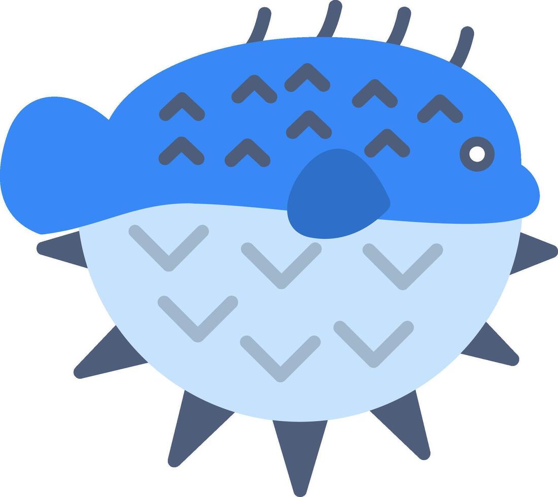 Puffer Fish Flat Icon vector