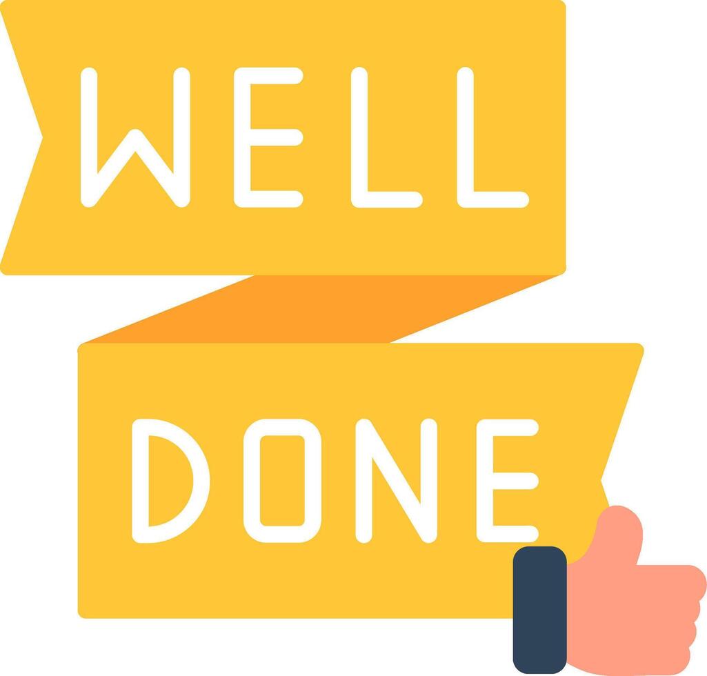Well Done Flat Icon vector