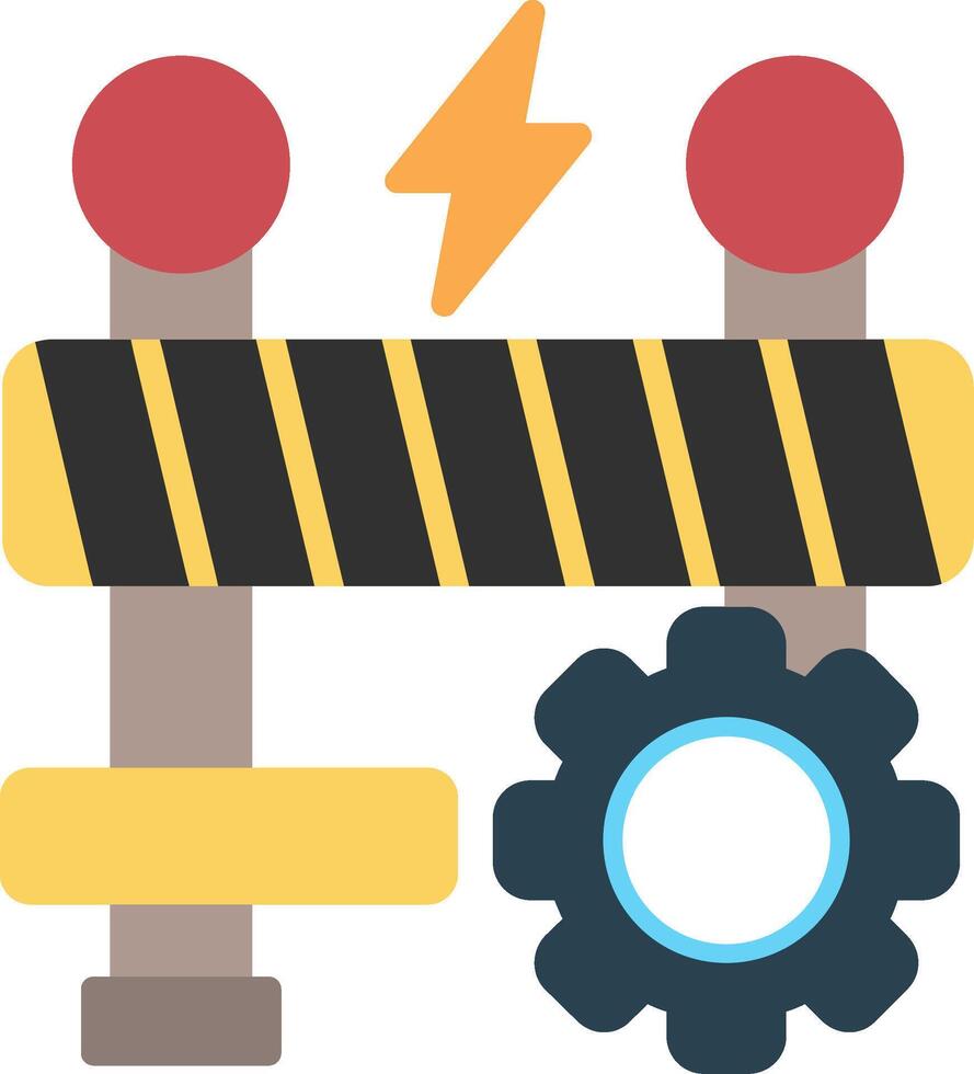 Traffic Barrier Flat Icon vector