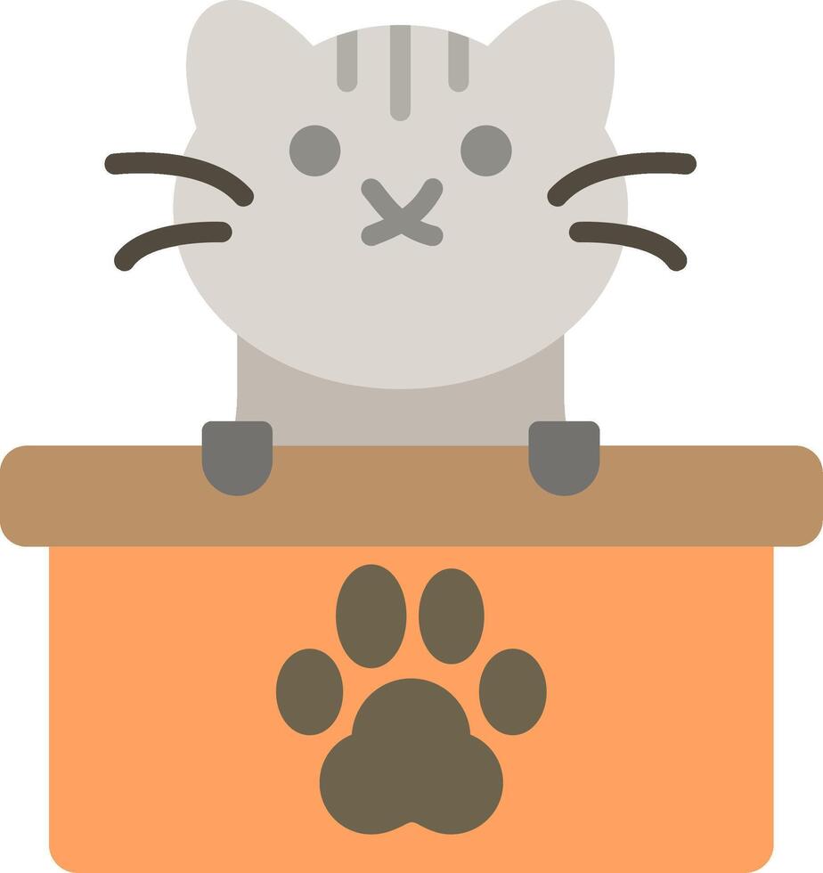 Cat Box Flat Icon vector