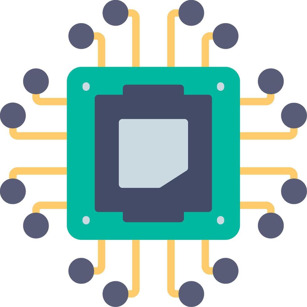 Cpu Flat Icon vector