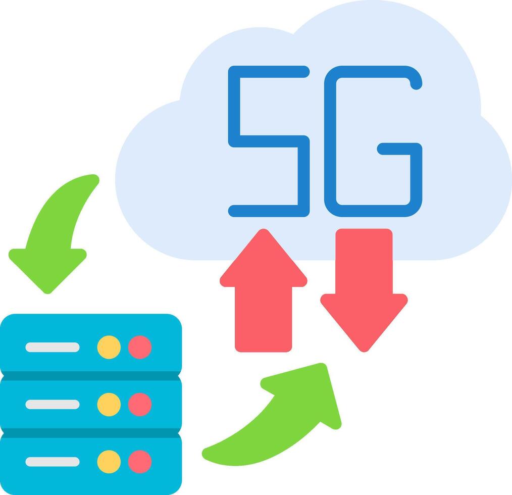 Cloud Server Flat Icon vector
