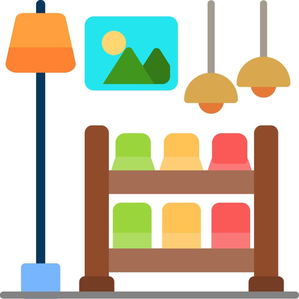 Shoe Rack Flat Icon vector